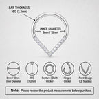 ASTM F136 Titanium CZ Teardrop Septum Ring｜16G Hinged Clicker｜Colorful Daith Jewelry｜Hypoallergenic｜Helix Conch Rook - Image 8