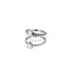 ASTM F136 Titanium Opal Heart Septum Ring｜16G Hinged Clicker｜Sparkling CZ Daith Jewelry｜Hypoallergenic｜Helix Conch Rook Cartilage - Image 6