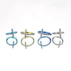 ASTM F136 Titanium Cross CZ Septum Ring｜16G Hinged Clicker｜Sparkling X-Shaped Daith Jewelry｜Hypoallergenic｜Helix Conch Rook Cartilage - Image 4