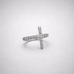 ASTM F136 Titanium Cross CZ Septum Ring｜16G Hinged Clicker｜Sparkling X-Shaped Daith Jewelry｜Hypoallergenic｜Helix Conch Rook Cartilage - Image 8