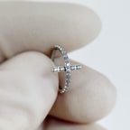 ASTM F136 Titanium Cross CZ Septum Ring｜16G Hinged Clicker｜Sparkling X-Shaped Daith Jewelry｜Hypoallergenic｜Helix Conch Rook Cartilage - Image 3