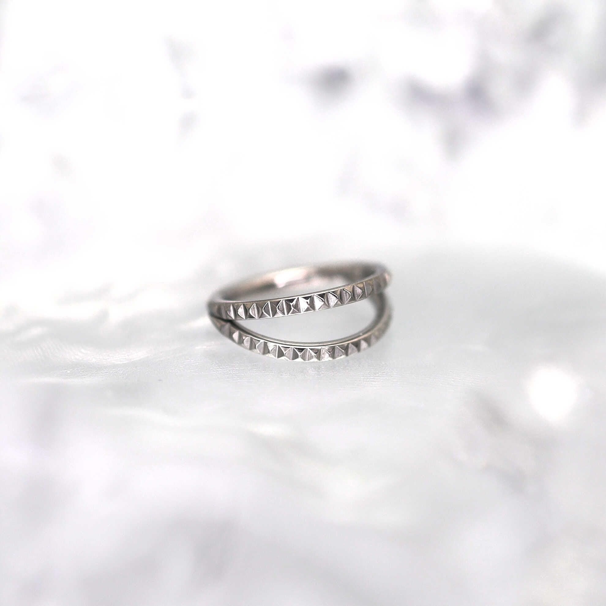 ASTM F136 Titanium Double Hoop Studded Septum Ring｜16G Hinged Clicker｜Punk Daith Jewelry｜Hypoallergenic｜Helix Conch Rook Cartilage - Image 3