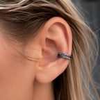 ASTM F136 Titanium Double Hoop Studded Septum Ring｜16G Hinged Clicker｜Punk Daith Jewelry｜Hypoallergenic｜Helix Conch Rook Cartilage - Image 2