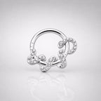 ASTM F136 Titanium Snake Septum Ring｜16G Hinged Clicker｜Sparkling CZ Serpent Daith Jewelry｜Hypoallergenic｜Helix Conch Rook - Image 8