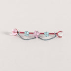 Sugar Cube Star Chain titanium industrial barbell, detail view 5