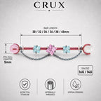 Sugar Cube Star Chain titanium industrial barbell, detail view 6