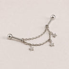 Starfall Chain titanium industrial barbell, detail view 7