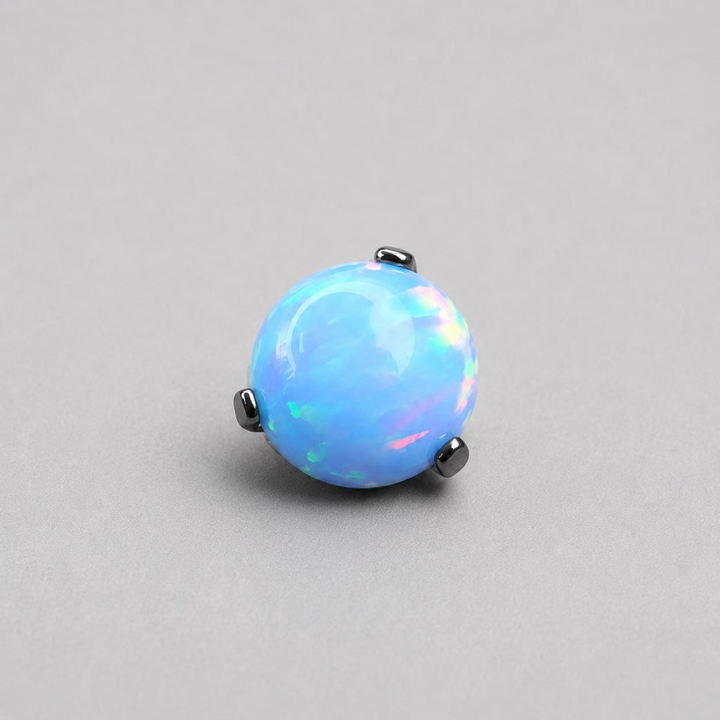 Titanium Fire Opal Four-Prong Piercing Top - image 9