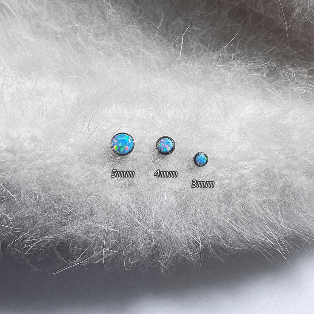 Titanium Fire Opal Bezel Piercing Top - image 8