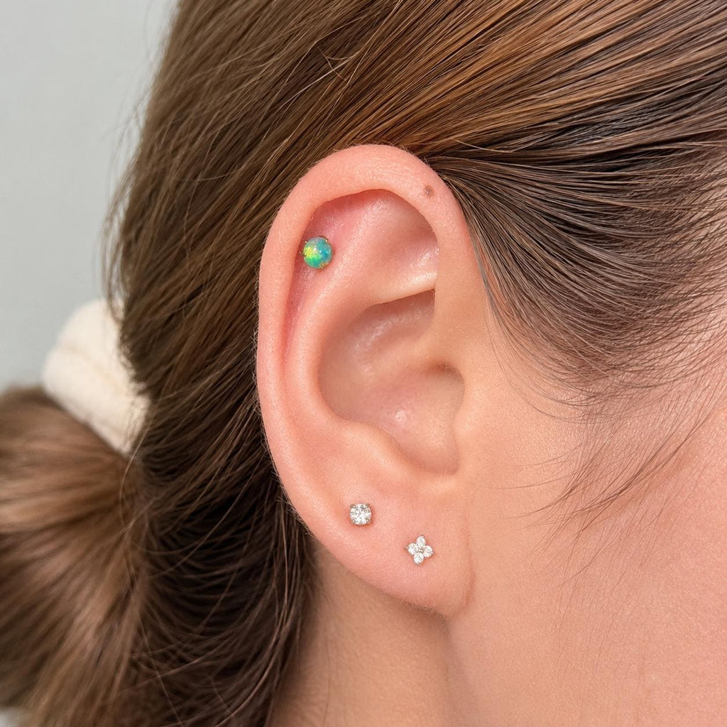 Titanium Aurora Orb Opal Piercing Top - image 2