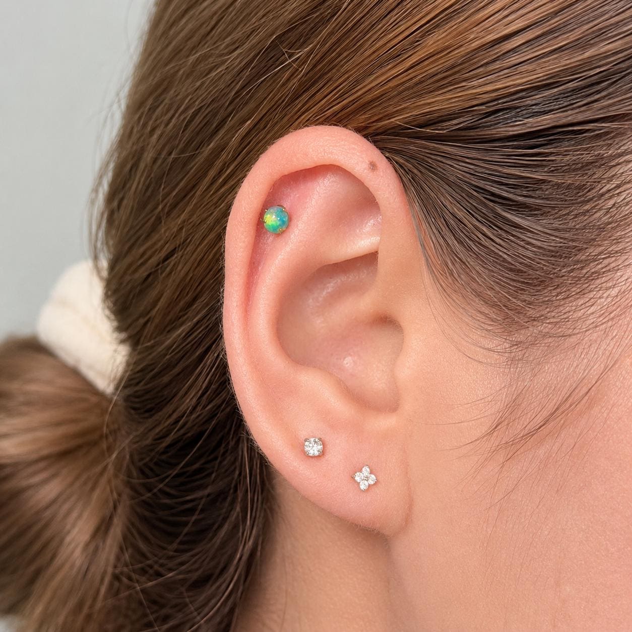 Titanium Aurora Orb Opal Piercing Top - image 2