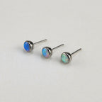 Titanium Fire Opal Threadless Piercing Top - image 4