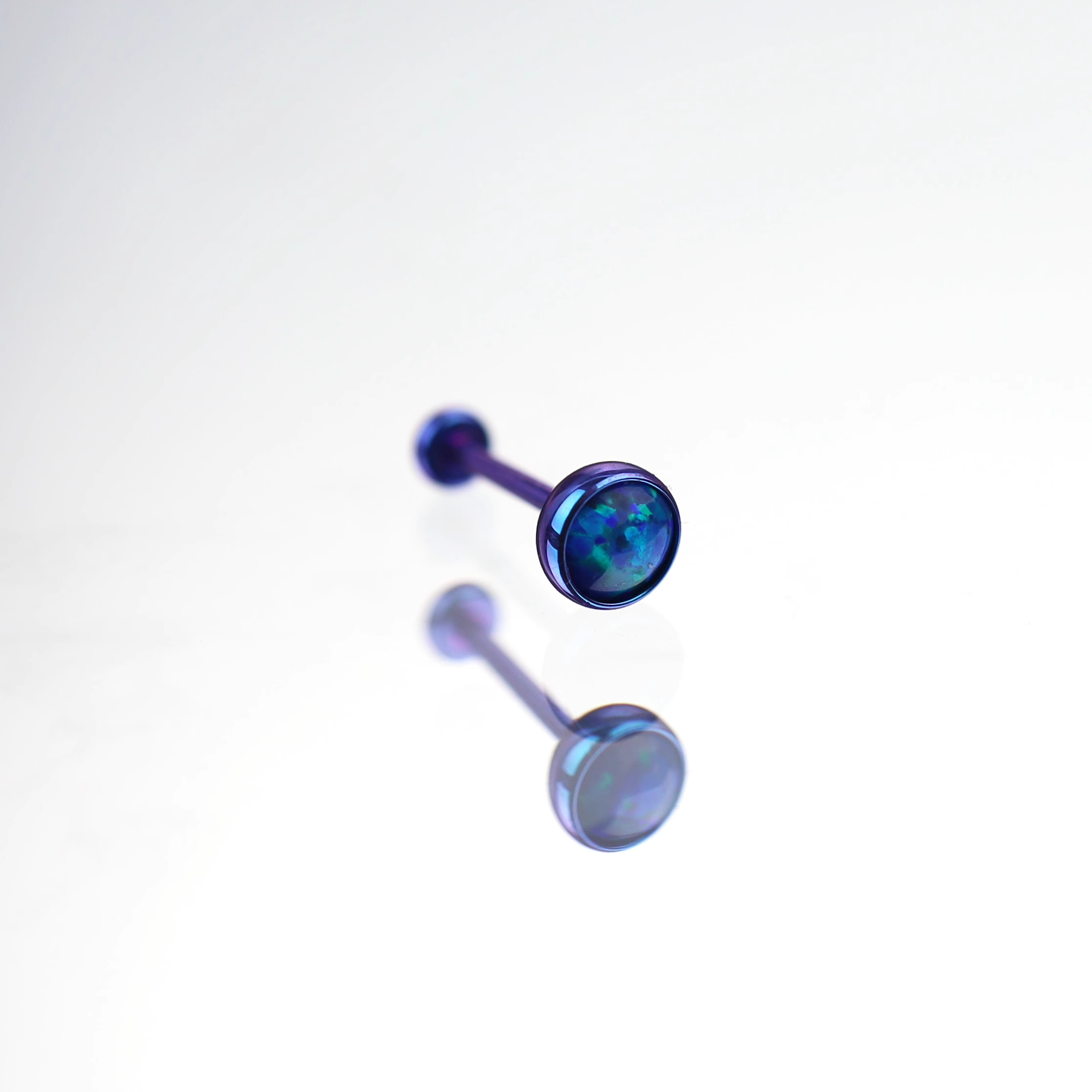 Opal Basic Titanium Threadless Pin - Opal Basic Titanium Threadless Pin - Aurora Glow / 0.8mm/20G / 6mm by CRUXJEWELRY