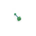 F136 Titanium Flat-Back Studs - F136 Titanium Flat-Back Studs - Green / 3 mm / 6mm by CRUXJEWELRY
