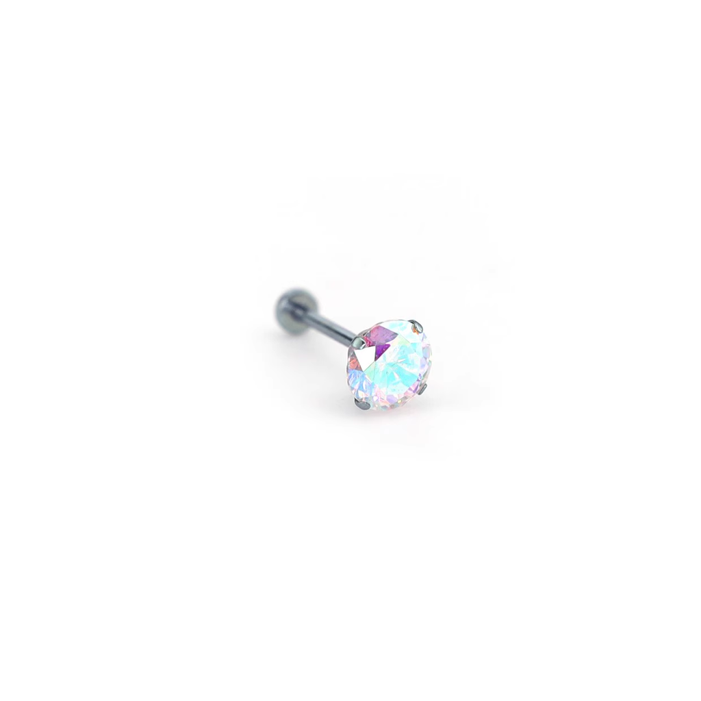 F136 Titanium Flat-Back Studs - F136 Titanium Flat-Back Studs - AB Coating / 3 mm / 6mm by CRUXJEWELRY