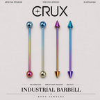 Gradient Ball & Spike F136 Titanium industrial barbell