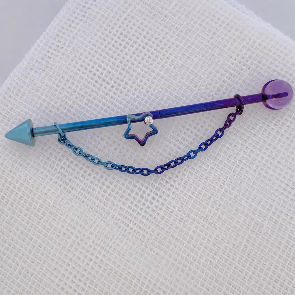 Crystal Star Chain industrial barbell detail 5