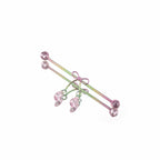 Ribbon Bow Crystal industrial barbell detail 9