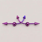 Double Spike industrial barbell detail 9