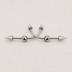 Double Spike industrial barbell detail 11