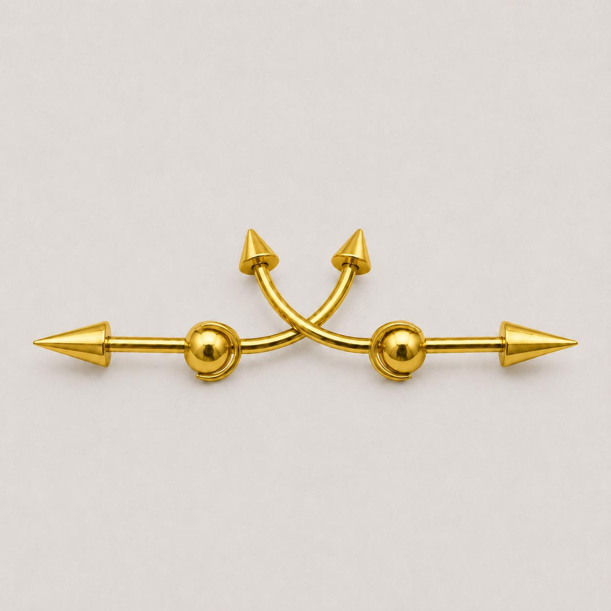 Double Spike industrial barbell detail 12