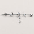 Triple Moon Crystal industrial barbell detail 8