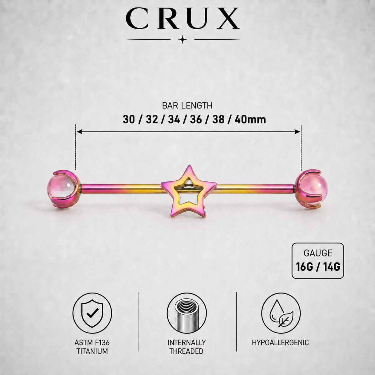 Open Star industrial barbell detail 10