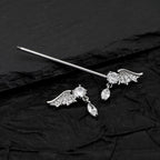 Bat Wing Crystal industrial barbell detail 5