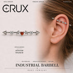 Devil Heart Crystal F136 Titanium industrial barbell