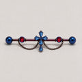 Cathedral Cross Chain industrial barbell detail 4