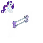 MLP Titanium Internally Threaded Zirconia Barbell - Tongue & Ear - MLP Titanium Internally Threaded Zirconia Barbell - Tongue & Ear - Rarity / 10mm by CRUXJEWELRY