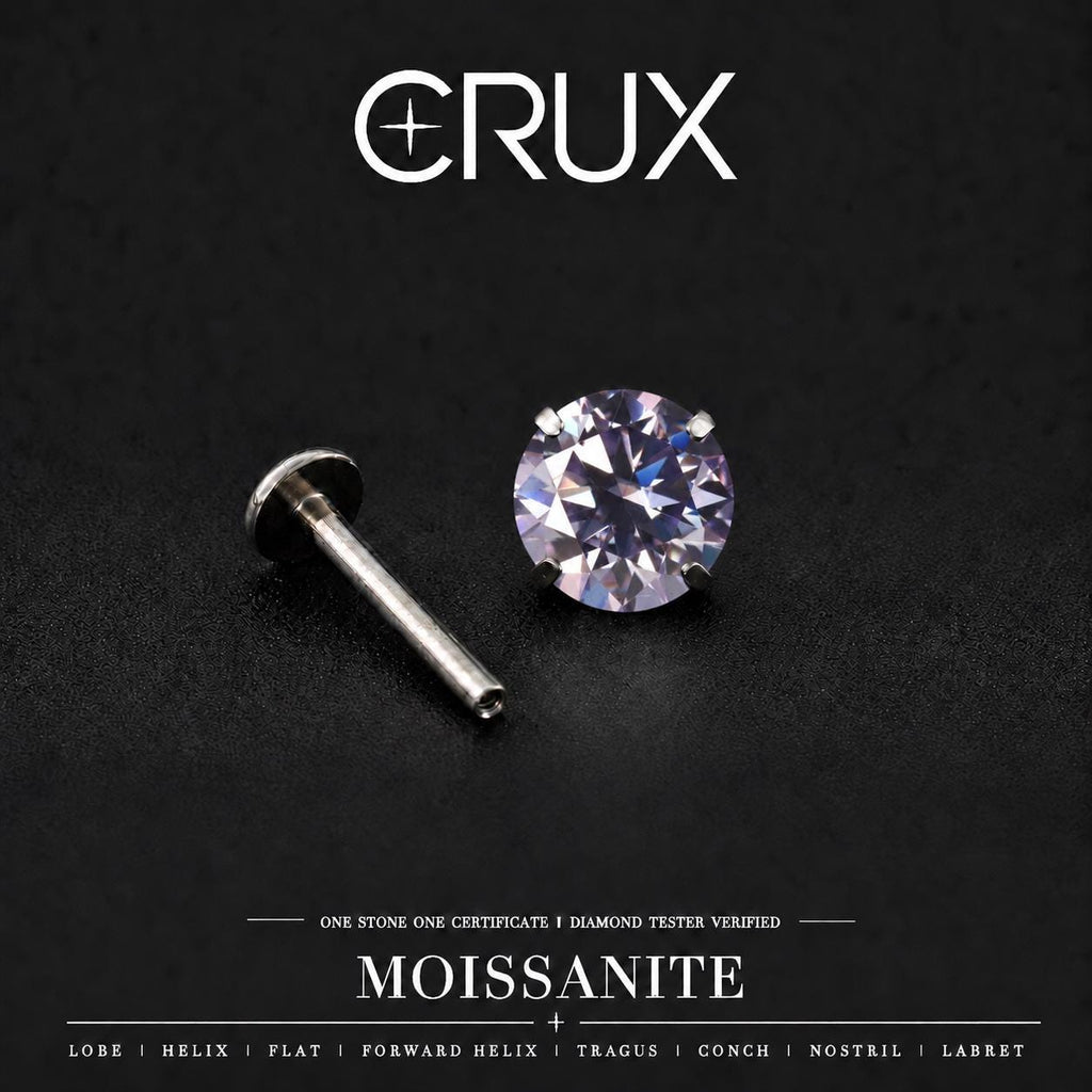 ETSY 4574960290 | IMAGE 1 | Lilac Moissanite Flat Back Stud