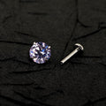 ETSY 4574960290 | IMAGE 3 | Lilac Moissanite Flat Back Stud