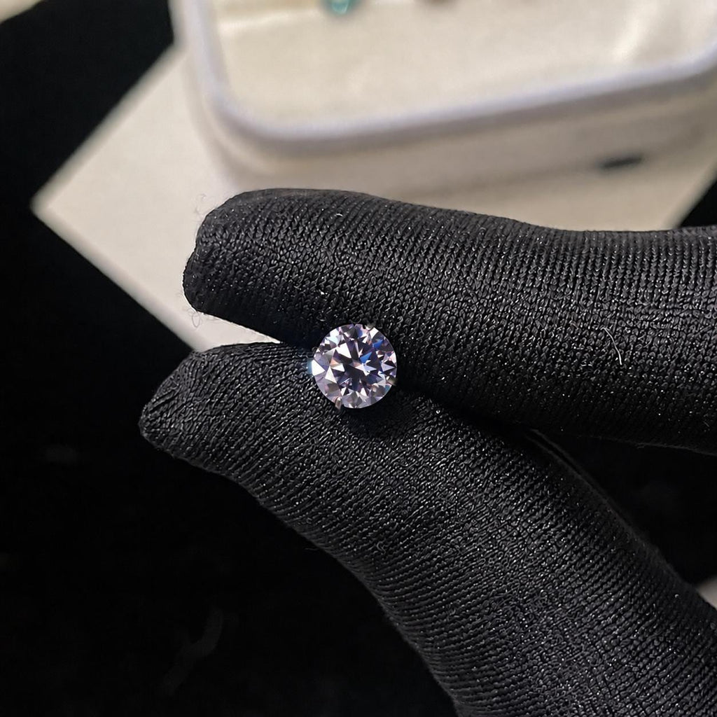 ETSY 4574960290 | IMAGE 4 | Lilac Moissanite Flat Back Stud