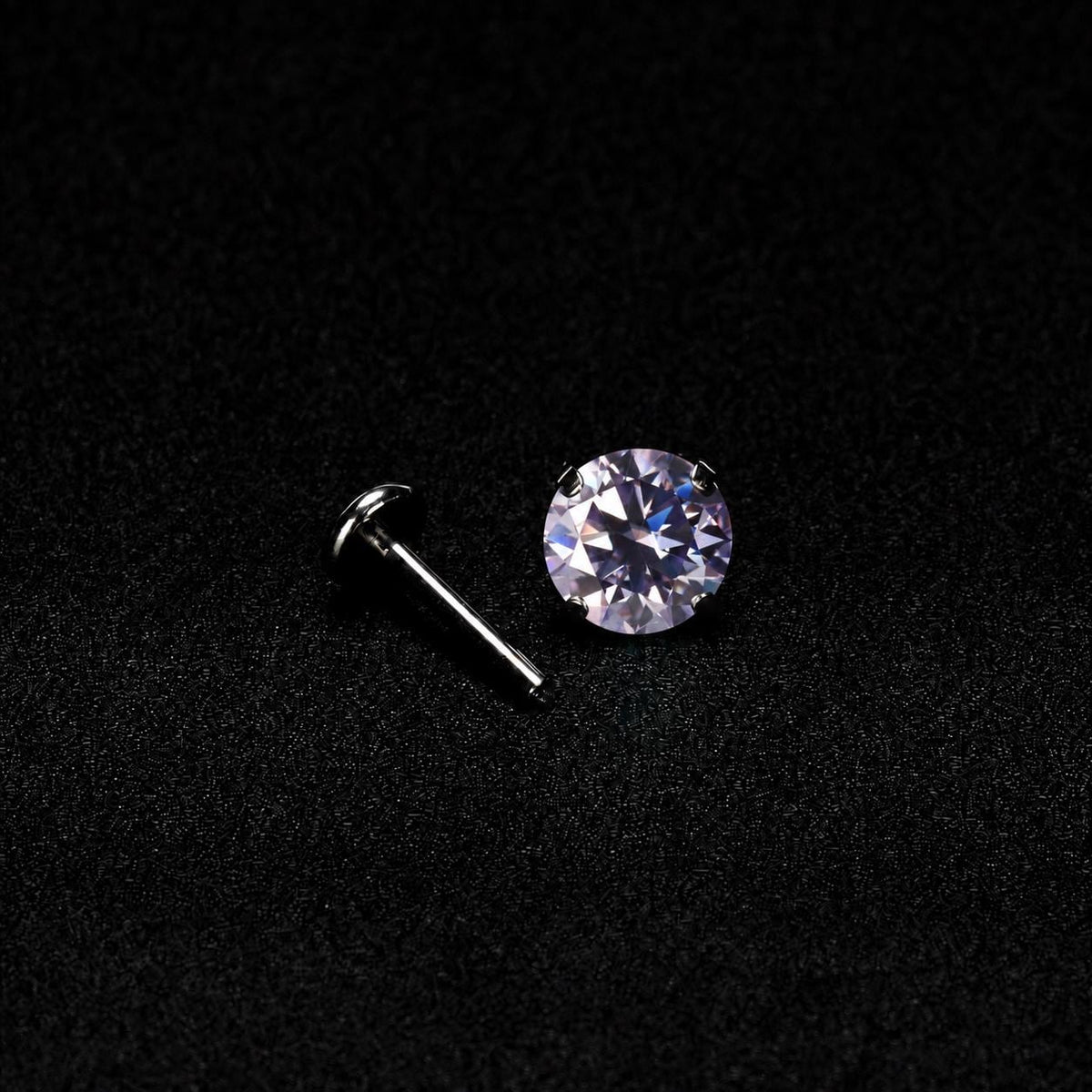 ETSY 4574960290 | IMAGE 6 | Lilac Moissanite Flat Back Stud