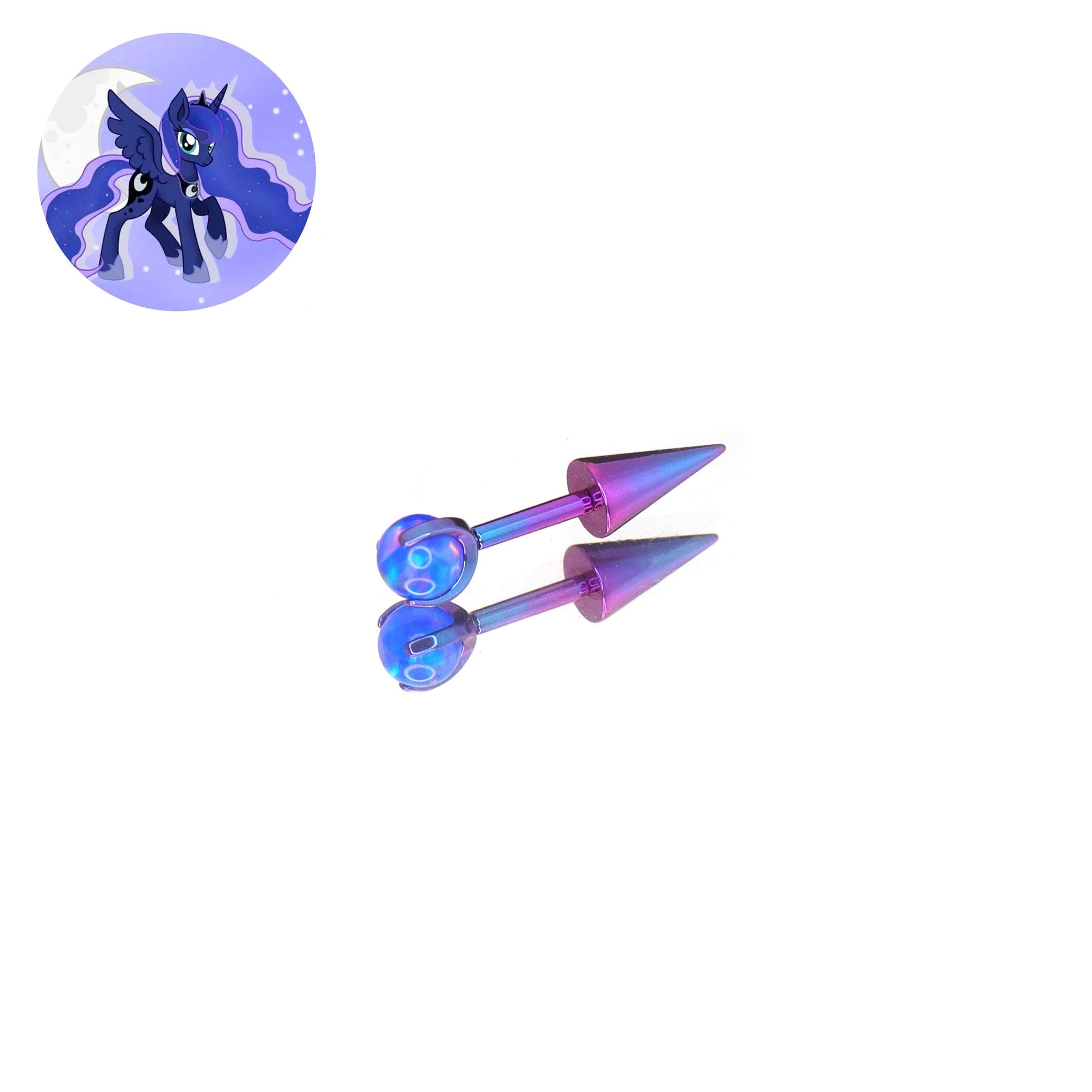 Princess Luna Opal Spike Barbell in ASTM F136 Titanium
