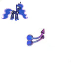 Princess Luna Opal Spike Curved Barbell in ASTM F136 Titanium