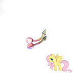 Fluttershy Opal Spike Curved Barbell in ASTM F136 Titanium