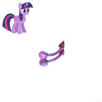 Twilight Sparkle Opal Spike Curved Barbell in ASTM F136 Titanium