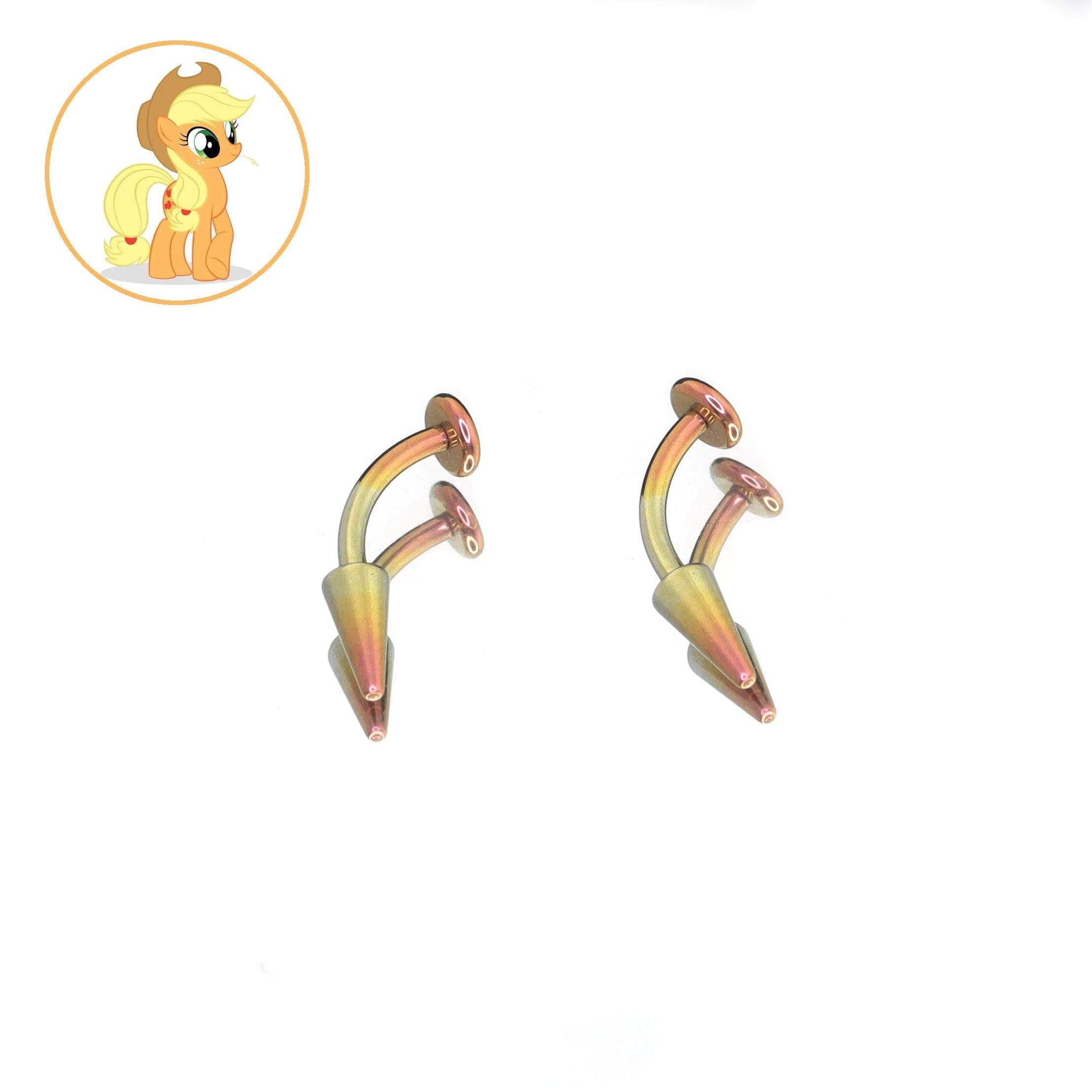 Applejack Vampire Fang Curved Barbell in ASTM F136 Titanium