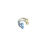 Blue & Yellow Hoop Pinkie Pie Ear Stack in ASTM F136 Titanium