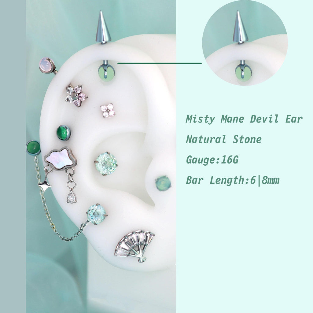 Devil Ear Mistmane Ear Stack in ASTM F136 Titanium