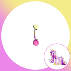 Princess Cadance Mint Opal Heart Barbell in ASTM F136 Titanium