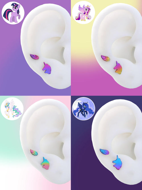 Alicorn Princess Stud Set in ASTM F136 Titanium