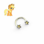 Applejack Character Star Horseshoe in ASTM F136 Titanium