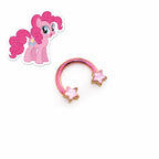 Pinkie Pie Character Star Horseshoe in ASTM F136 Titanium