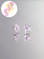 Fluttershy Zircon Crystal Stud in ASTM F136 Titanium