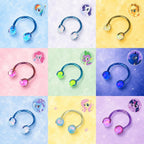 Character Opal Horseshoe in ASTM F136 Titanium