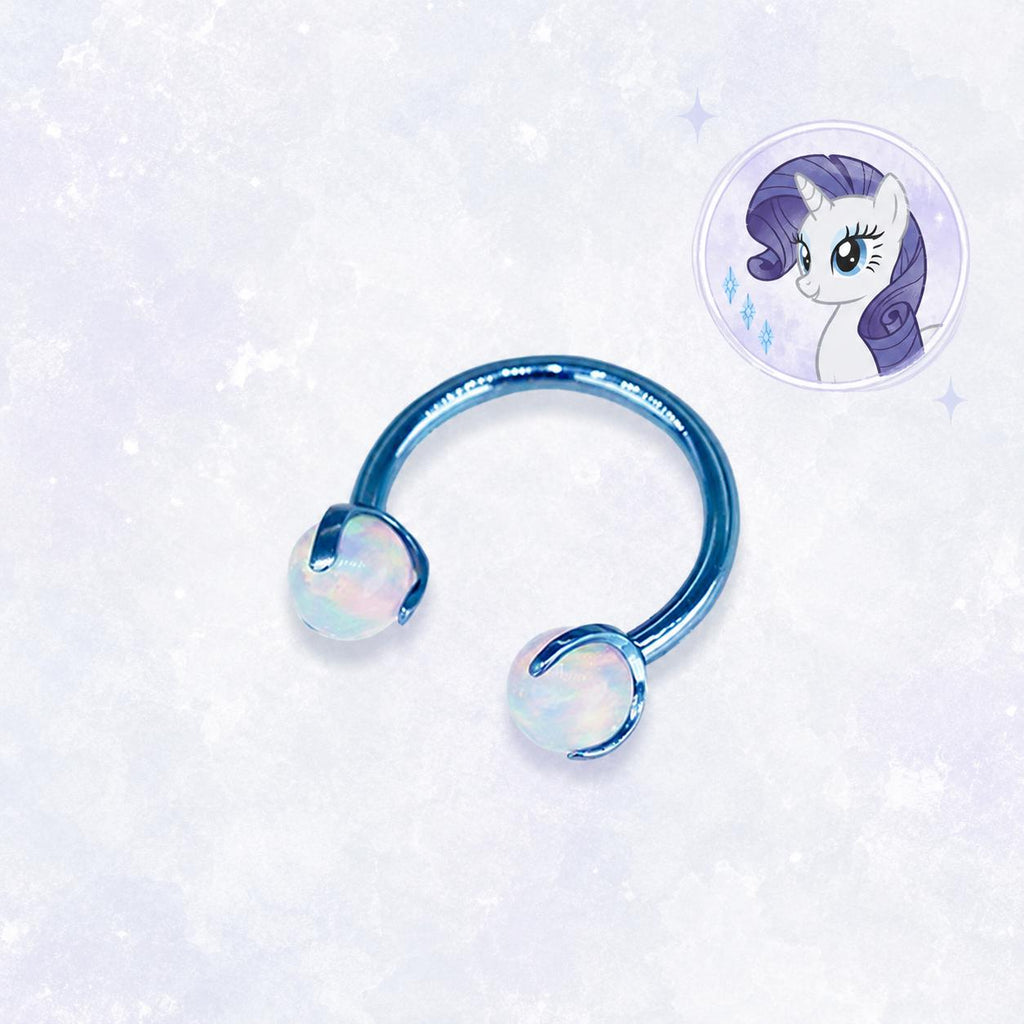 Rarity Character Opal Horseshoe in ASTM F136 Titanium