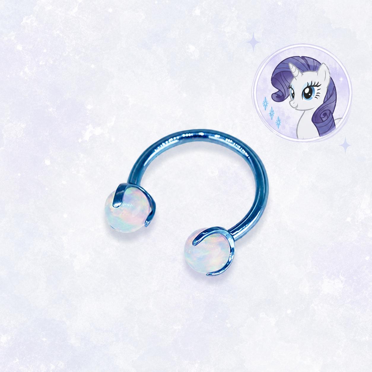 Rarity Character Opal Horseshoe in ASTM F136 Titanium